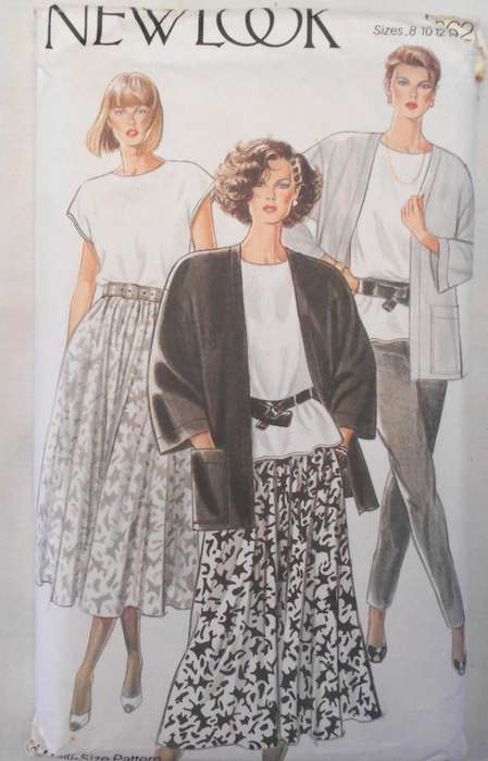 NEW LOOK PATTERNS 6662 CARDIGAN-TOP-SKIRT-PANTS SIZE 8-18 COMPLETE-UNCUT-F/FOLDED