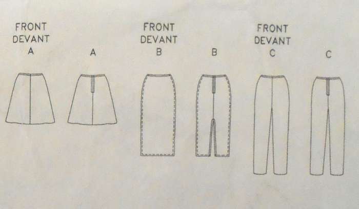 VOGUE 9465 PANTS & SKIRTS SIZE 12-14-16 COMPLETE-CUT TO 16