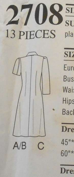 STYLE 2708 FRONT BUTTON DRESS WITH COLLAR SIZE 8-18 COMPLETE CUT TO 18