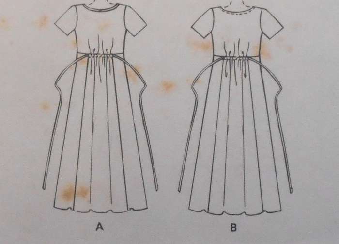 McCALLS 7522 PULLOVER SHORT SLEEVE DRESS WITH TIEBACK SIZE 10-12-14 COMPLETE-PART CUT TO 14