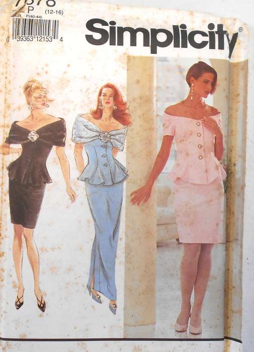 SIMPLICITY 7678  TWO PIECE DRESS SIZE 12-16 COMPLETE-UNCUT-F/FOLDED