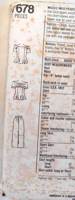 SIMPLICITY 7678  TWO PIECE DRESS SIZE 12-16 COMPLETE-UNCUT-F/FOLDED