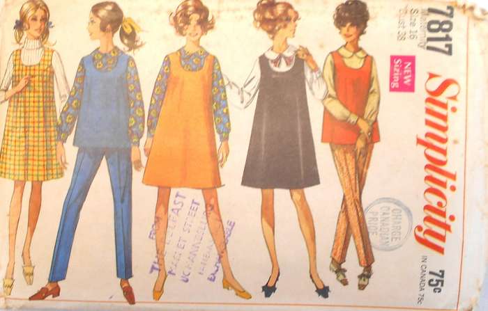 SIMPLICITY 7817 PINAFORE-TOP-BLOUSE-PANTS SIZE 16 BUST 38 COMPLETE-UNCUT-F/FOLDED