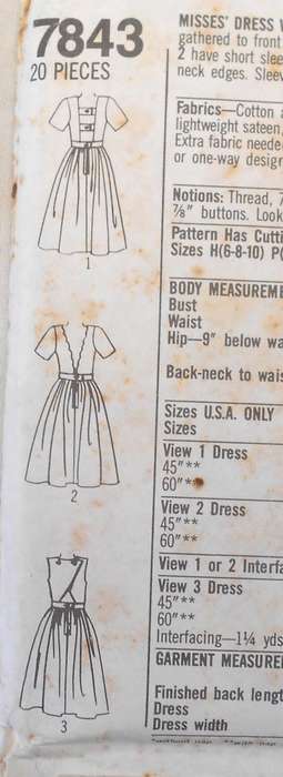 SIMPLICITY 7843 DRESS WITH BODICE VARIATIONS SIZE 12-16 COMPLETE-UNCUT-F/FOLDED