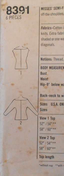 SIMPLICITY 8391 STUNNING ITTED PULLOVER TOP SIZE 12 COMPLETE