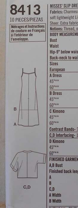 SIMPLICITY 8413 SLIP DRESS & KIMONO SIZE 6-14 COMPLETE- PART CUT TO 10