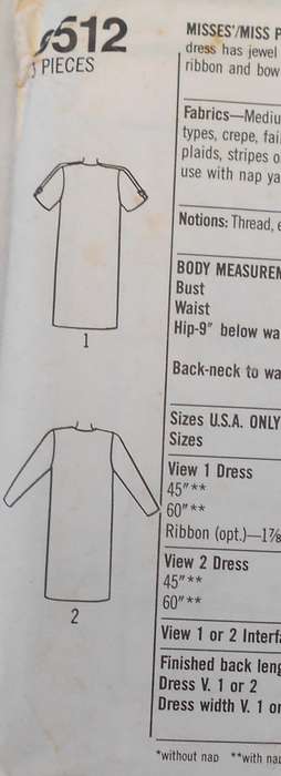 SIMPLICITY 9512 FRONT BUTTON DRESS SIZE 16-24 COMPLETE-CUT TO 24