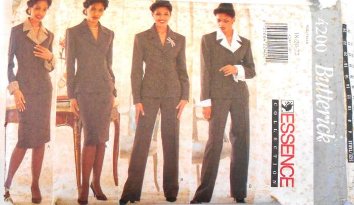 BUTTERICK 4200 JACKET-SKIRT-PANTS SIZE 18-20-22 COMPLETE-CUT TO 22