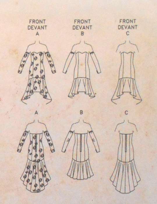 BUTTERICK 6208 CLOSE FITTING LINED EVENING DRESS SIZE 12-14-16 COMPLETE-UNCUT-F/FOLDED
