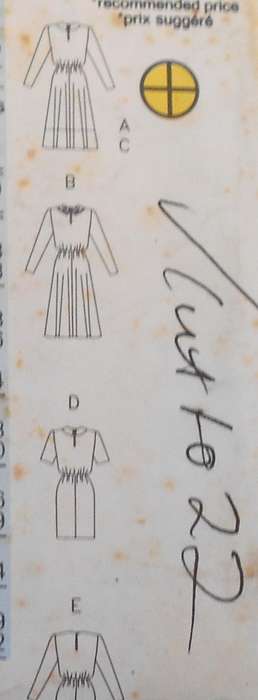 BUTTERICK 6691 LOOSE FITTING DRESS SIZE 18-20-22 COMPLETE-CUT TO 22
