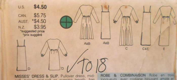 BUTTERICK 6940 DRESS & SLIP SIZE 14-16-18 COMPLETE-CUT TO 18