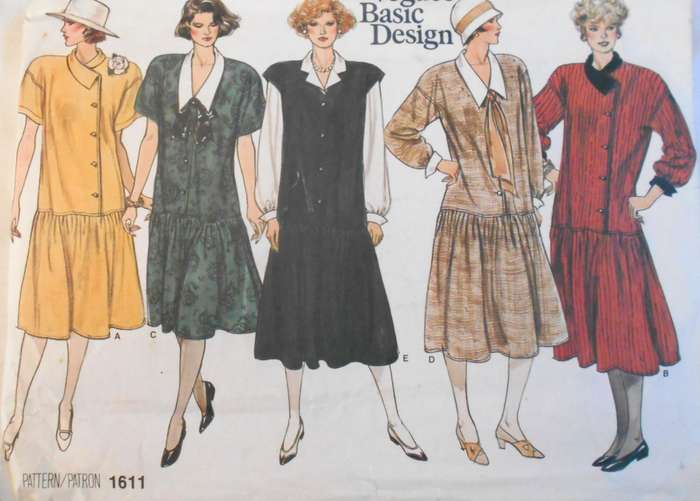 VOGUE BASIC DESIGN 1611 MATERNITY DRESS-PINAFORE-BLOUSE SIZE 6-8-10 COMPLETE-UNCUT-F/FOLDED