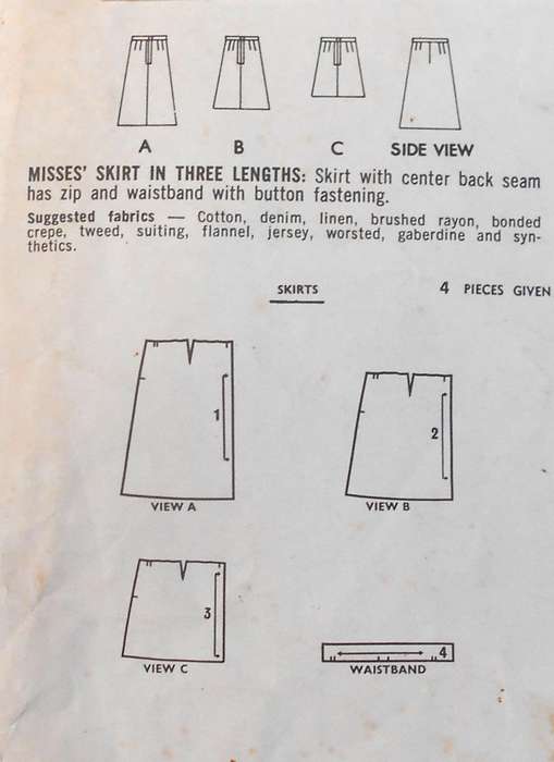 VINTAGE STYLE 2969 SKIRTS SIZE 14 WAIST 27 SEE LISTING