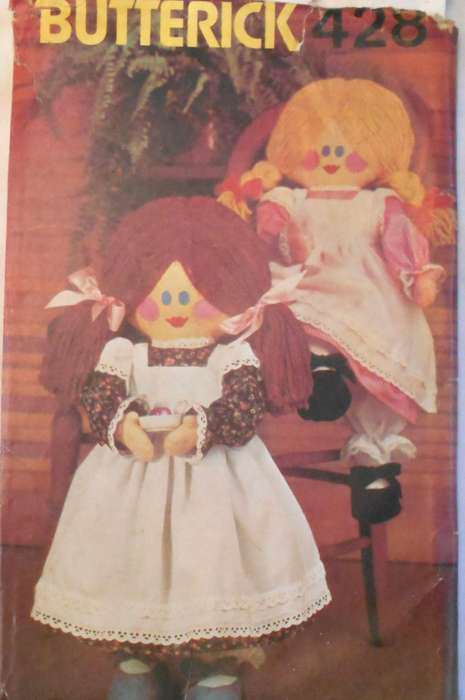 BUTTERICK 428 DOLL & DOLL COTHES SIZE 60 CM COMPLETE-UNCUT-F/FOLDED