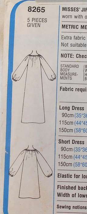 SIMPLICITY 8265 PULLOVER DRESS IN TWO LENGTHS SIZE MED 14-16 COMPLETE