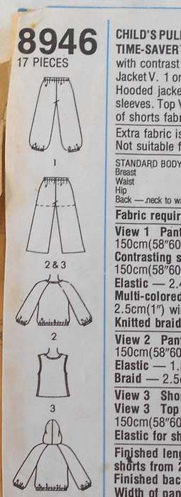 VINTAGE SIMPLICITY 8946 CHILD TRACKSUIT HOODIE-JACKET-PANTS-VEST SIZE 2-3-4 YEARS COMPLETE