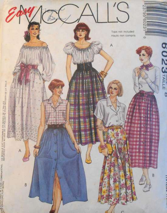 McCALLS 6023 PULL ON SKIRTS SIZE 8-10-12 COMPLETE-PART CUT TO 12