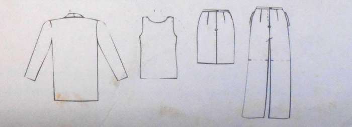 McCALLS 7539 LINED JACKET-LINED SKIRT-LINED PANTS-SHORTS-TANK TOP SIZE 4-6-8 COMPLETE-PART CUT TO 8