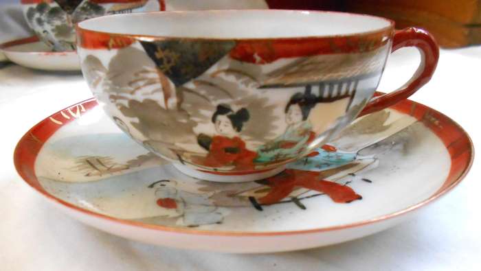 PAIR OF GEISHA GIRL JAPANESE BONE CHINA DUOS WITH MARKING