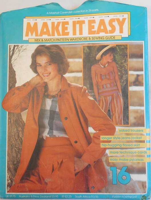 MAKE IT EASY PATTERN NUMBER 16 - YOKED PANTS & JEANS STYLE JACKET-PJS-FLARED SKIRT
