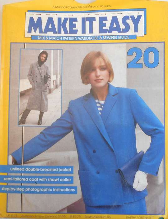 MAKE IT EASY PATTERN NUMBER 20 - DOUBLE BREASTED JACKET-SEMI TAILORED COAT-WITH SHAWL COLLAR