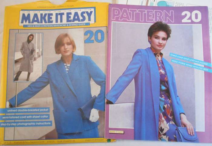 MAKE IT EASY PATTERN NUMBER 20 - DOUBLE BREASTED JACKET-SEMI TAILORED COAT-WITH SHAWL COLLAR