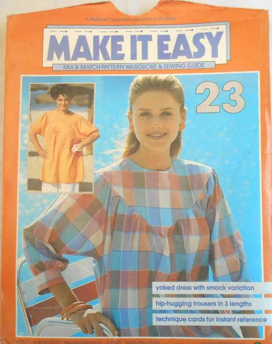 MAKE IT EASY PATTERN NUMBER 23 -YOKED DRESS WITH SMOCK VARIATION-HIP HUGGING PANTS