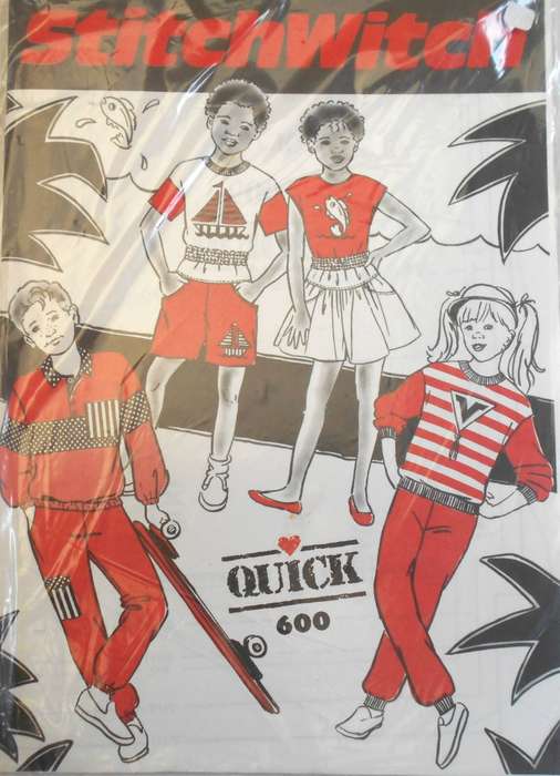 STITCHWITCH QUICK 600 KIDS PLAIN & COLOURBLOCK TRACKSUITS -SHORTS-CULOTTES-T SHIRT SIZES 7-12 YEARS