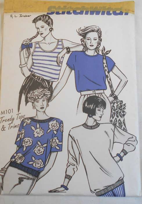 STITCHWITCH QUICK M101 TRENDY TOPS & TRIMS LADIES DROP SHOULDER-T-SHAPE-TOPS-VEST SIZES 6-22