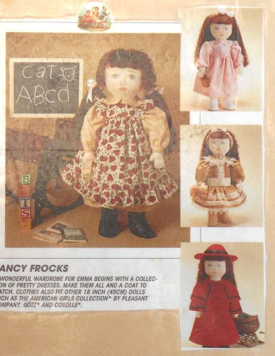 McCALL CRAFTS 7435 18" DOLLS FANCY FROCKS SIZE 18" COMPLETE-UNCUT-F/FOLDED