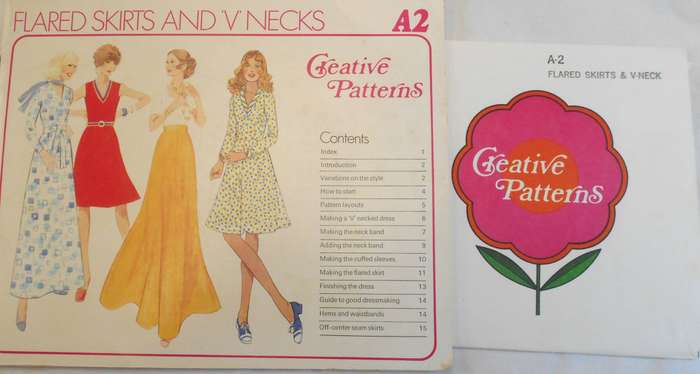 1975 CREATIVE PATTERNS A2 FLARED SKIRTS & V NECKS PATTERN-UNCUT-F/FOLDED