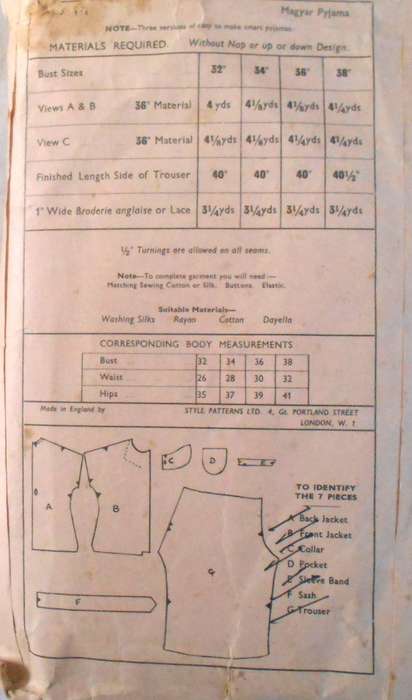 V/VINTAGE STYLE 177 MAGYAR PJS SIZE 38" COMPLETE-ZIPLOC