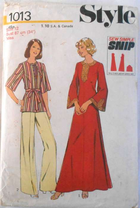 VINTAGE STYLE 1013 CAFTAN OR TOP SIZE 12 BUST 34 COMPLETE