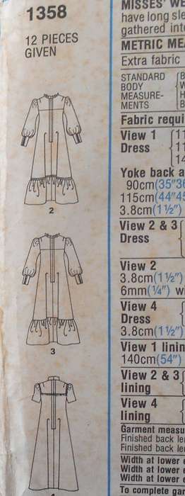 VINTAGE STYLE 1358 BRIDAL & BRIDESMAID DRESS SIZE 12 BUST 34"/87 CM COMPLETE-MOSTLY UNCUT