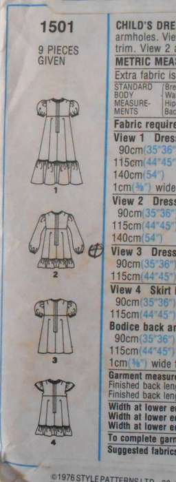 VINTAGE STYLE 1501 GIRL'S DRESS IN 2 LENGTHS SIZE 6 YEARS CHEST 64 CM COMPLETE