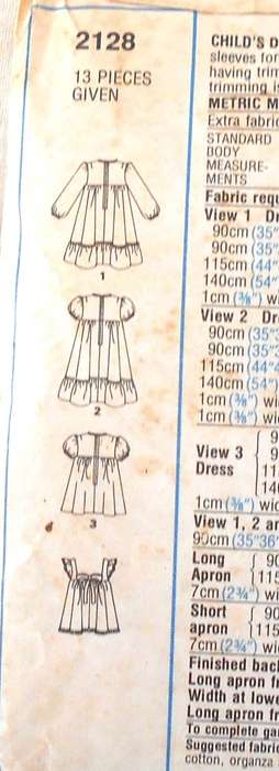 VINTAGE STYLE 2128 GIRLS DRESS & APRON SIZE 6 YEARS CHEST 64 CM SEE LISTING