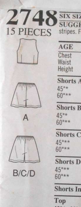STYLE 2748 GIRLS CROP TOP AND WRAP SKIRTS SIZE 7-12 YEARS COMPLETE-UNCUT-F/FOLDED