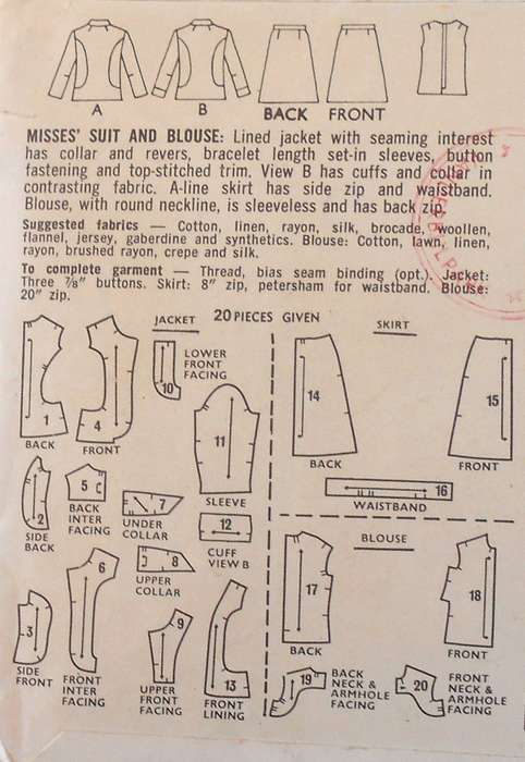 VINTAGE STYLE 2703 SUIT & BLOUSE SIZE 14 BUST 36" COMPLETE-UNCUT-F/FOLDED