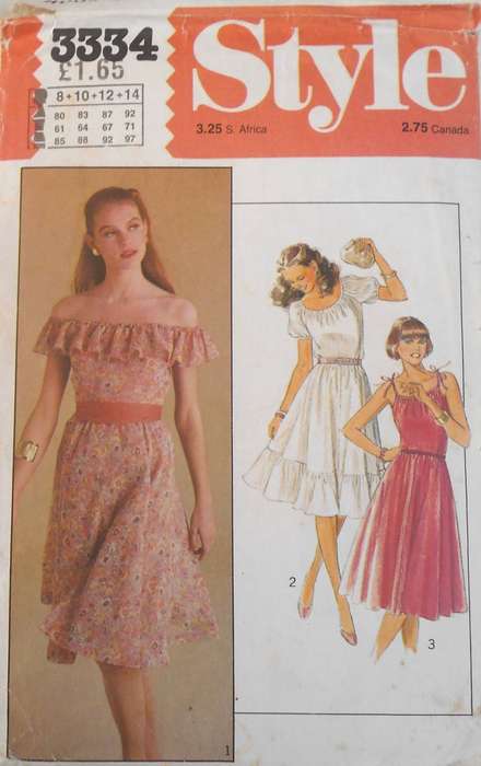 STYLE 3334 OFF THE SHOULDER TIERED DRESS SIZE 8-10-12-14 COMPLETE- CUT TO 14