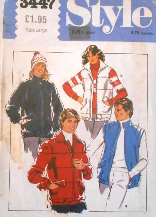 STYLE 3447 UNISEX LINED JACKETS OR SLEEVLESS JACKETS SIZE LARGE 42-44 OR 18-20 COMPLETE-ZIPLOC