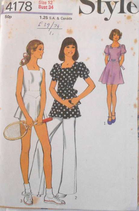 VINTAGE STYLE 4178 DRESS-TUNIC-TENNIS DRESS-PANTIES SIZE 12 BUST 34 COMPLETE-UNCUT-F/FOLDED