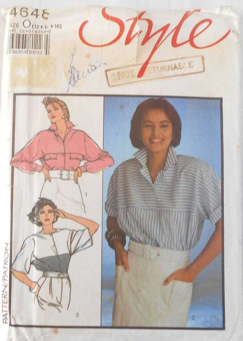 STYLE 4648 VERY LOOSE-FITTING FRONT BUTTON SHIRT SIZE 12-14-16 COMPLETE-CUT TO 16