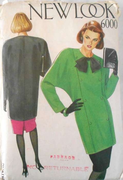 NEW LOOK PATTERNS 6000 BATWING TOP AND SKIRT SIZE 8-18 COMPLETE-CUT TO 18