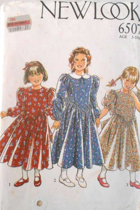 NEW LOOK PATTERNS 6507 GIRLS PARTY DRESS WITH TIEBACK SIZE 3-10 YEARS COMPLETE-UNCUT-F/FOLDED