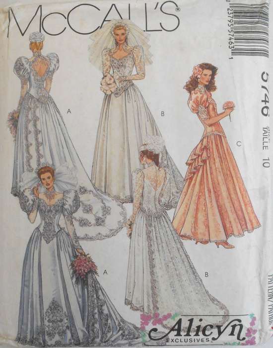 McCALLS 5746 BRIDAL GOWNS & BRIDESMAID SIZE 10 COMPLETE UNCUT-F/FOLDED