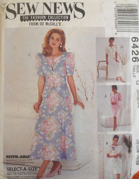 McCALLS 6426 JACKETS (PARTIAL LINING)-SKIRTS SIZE 10-12-14 COMPLETE UNCUT-F/FOLDED