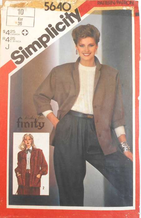 SIMPLICITY 5640 LOOSE FITTING UNLINED JACKET SIZE 10 COMPLETE-ZIPLOC