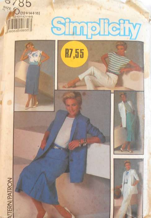SIMPLICITY 6785 UNLINED JACKET-PULLOVER TOP-SKIRT-PANTS SIZE 12-14-16 COMPLETE CUT TO 16-ZIPLOC