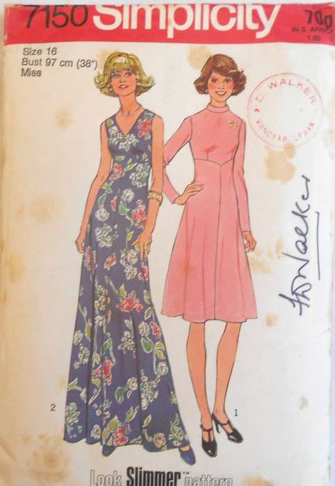 SIMPLICITY 7150 DRESS WITH/OUT SLEEVES SIZE 16 BUST 97 CM COMPLETE