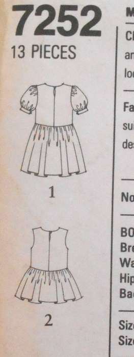 SIMPLICITY 7252 GIRLS DRESS SIZES 4-8 YEARS COMPLETE ONLY BODICE CUT TO 6 YEARS